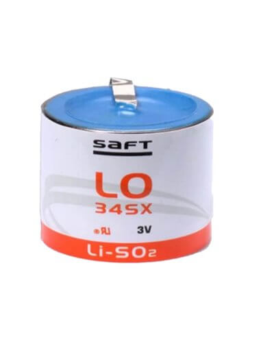 Saft LO34SX Battery, 2.8V 1.0Ah Size 1/3 C Spiral Cell Li-SO2