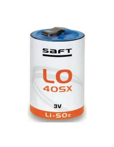 Saft LO40SX Battery, 2.8V 3.5Ah Size 2/3 thin D Spiral Cell Li-SO2