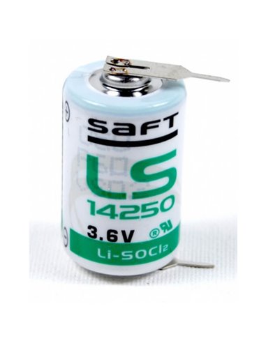 Saft LS14250, LS 14250 With PC Pins (1 Pin on Positive Terminal & 1 Pin on Negative Terminal)