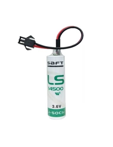 Saft LS14500-K Li-SOCI2 2600Mah With 3 Inch Flyleads and black plug