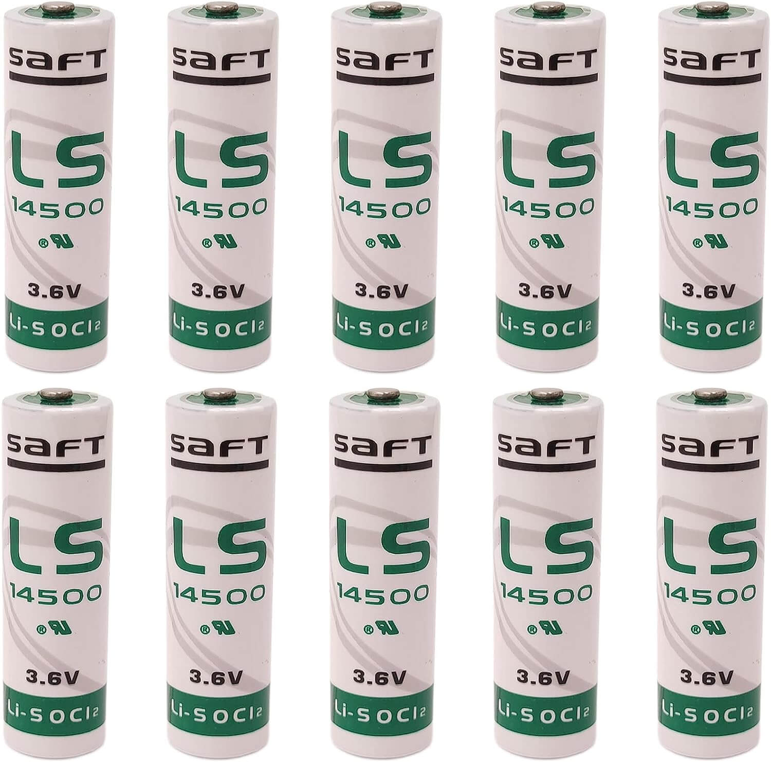 Saft LS14500, LS-14500 Li-SOCI2 2600Mah Button Top Bare Lithium Cell