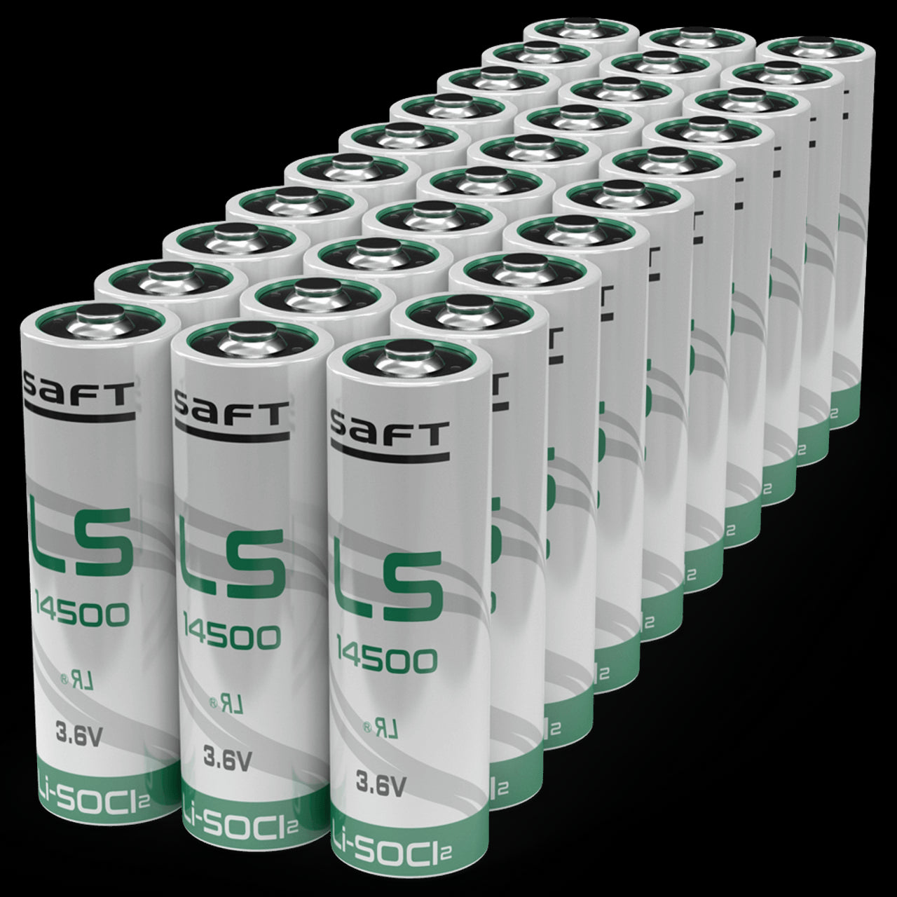 Thirty pieces of Saft LS14500 Li-SOCI2 2600Mah Button Top Bare Cell