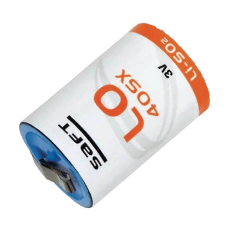 Saft LO40SX Battery, 2.8V 3.5Ah Size 2/3 thin D Spiral Cell Li-SO2