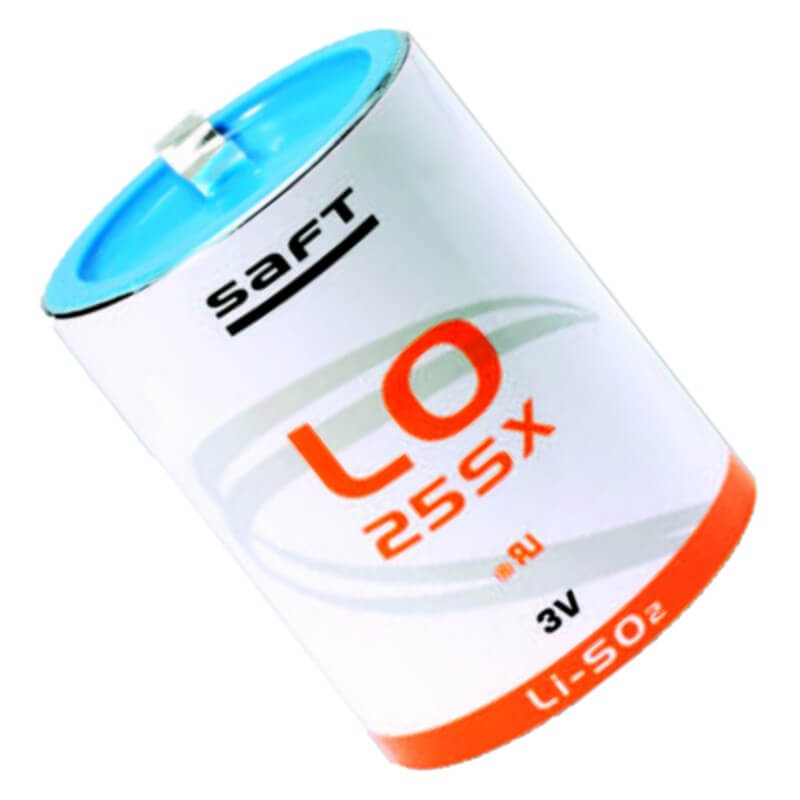 Saft LO25SX Battery, 2.8V 8.0Ah Size Fat D Spiral Cell Li-SO2