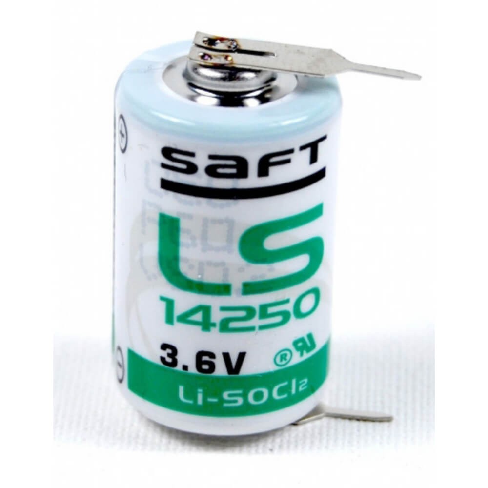 Saft LS14250, LS 14250 With PC Pins (1 Pin on Positive Terminal & 1 Pin on Negative Terminal)