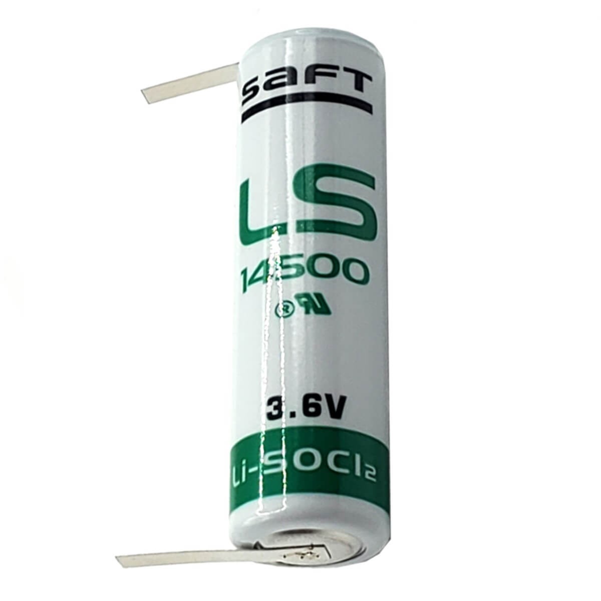 Saft LS14500-STS, LS-14500 Li-SOCI2 2600Mah Battery with solder tabs.