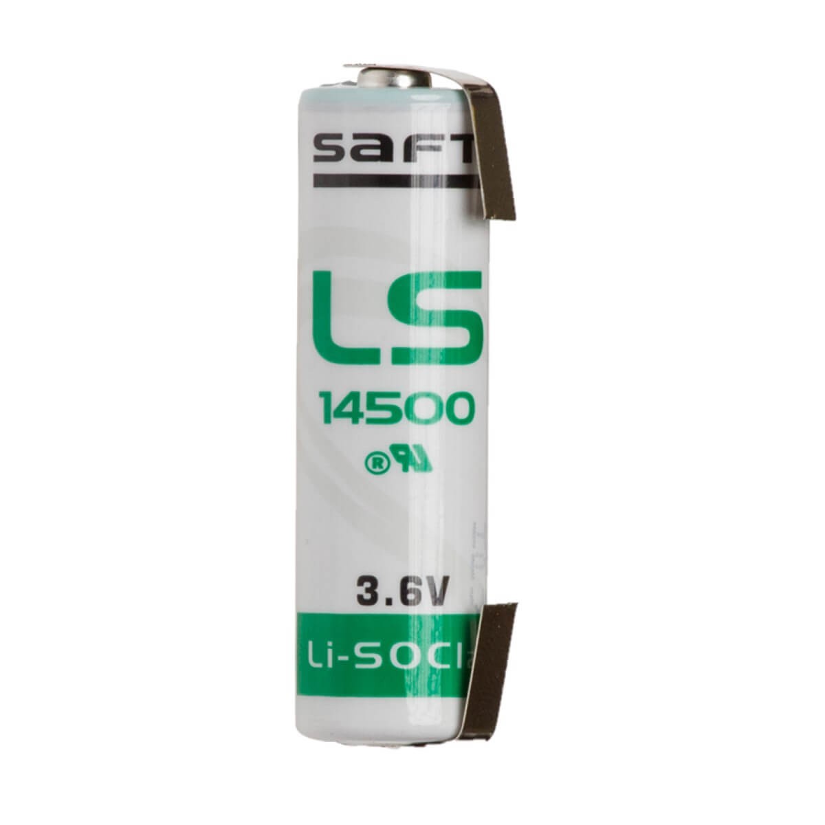 Saft LS14500-STS, LS-14500 Li-SOCI2 2600Mah Battery with solder tabs.