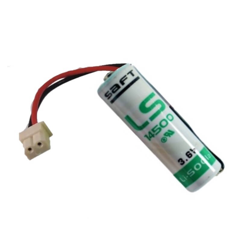 Saft ls14500-W-CA05 li-soci2, 3.6V, 2600mah with white plug