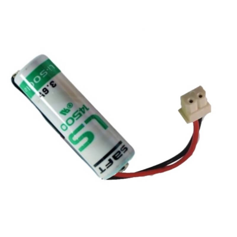 Saft ls14500-W-CA05 li-soci2, 3.6V, 2600mah with white plug