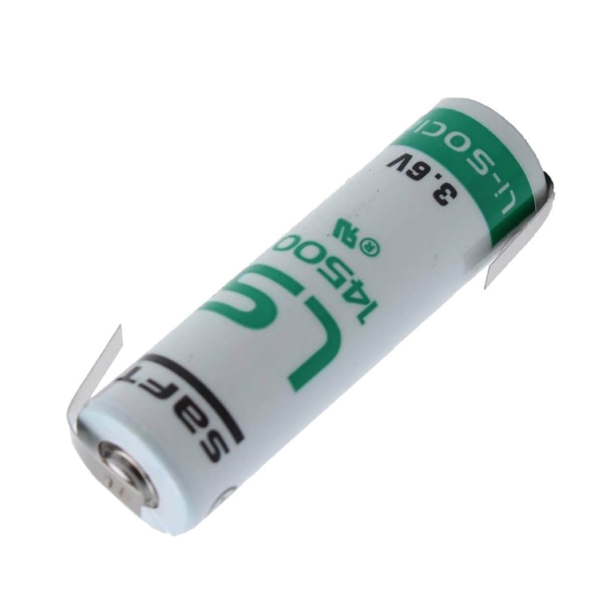 Saft LS14500-STS, LS-14500 Li-SOCI2 2600Mah Battery With Reverse/Z Solder Tabs