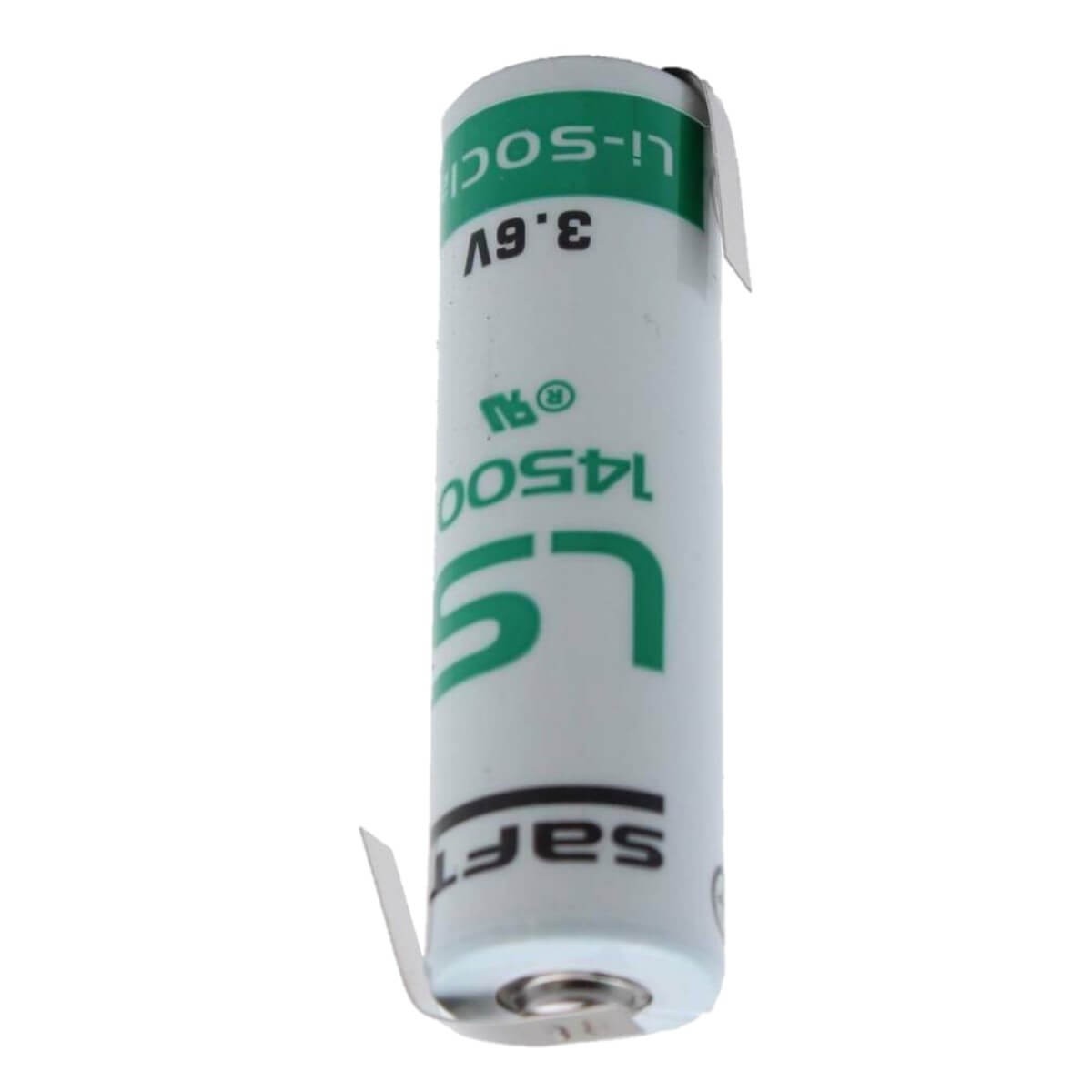 Saft LS14500-STS, LS-14500 Li-SOCI2 2600Mah Battery With Reverse/Z Solder Tabs