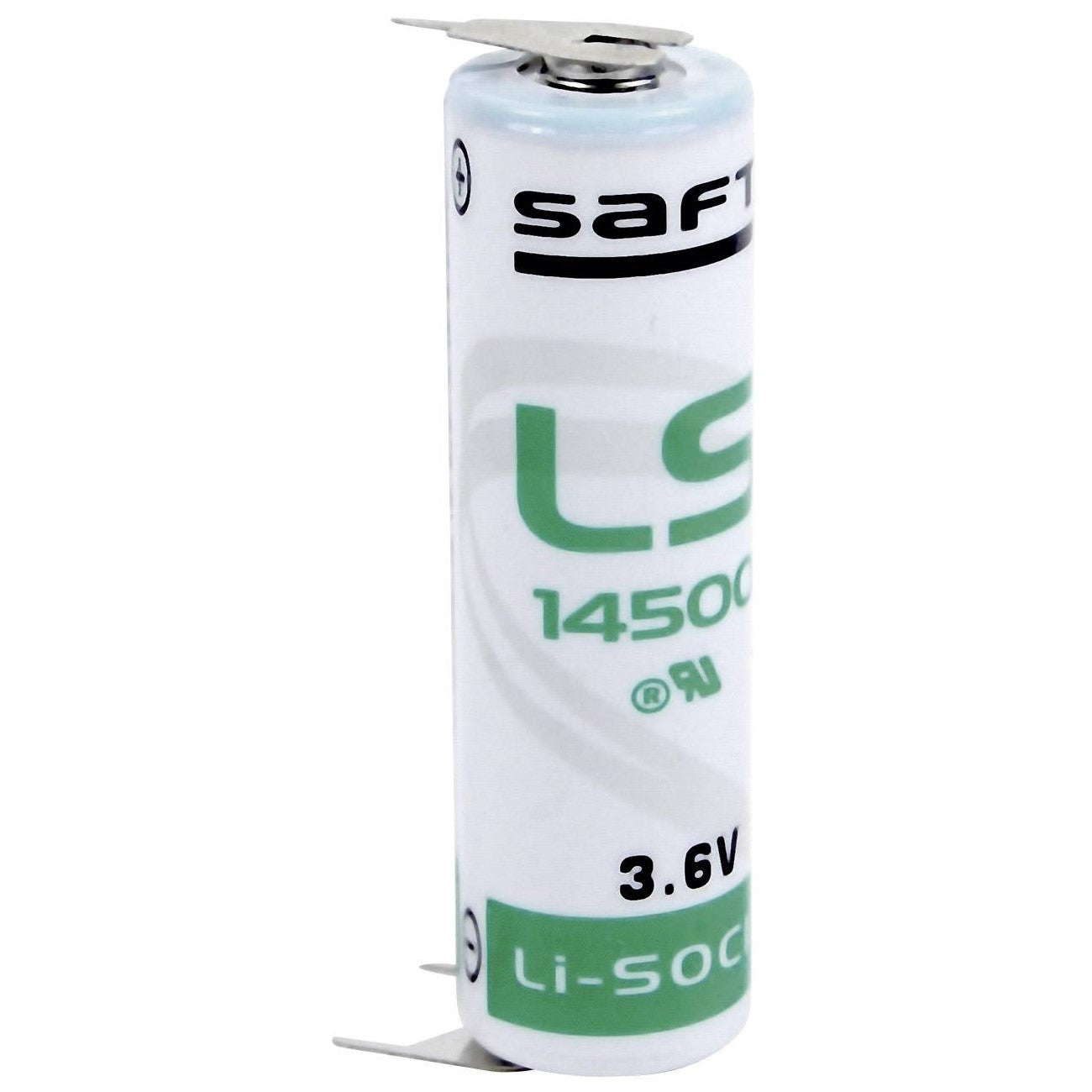 Saft LS14500, LS-14500 Li-SOCI2 2600Mah With PC Pins, 2 Pin on Negative Terminal & 1 Pin on Postive Terminal