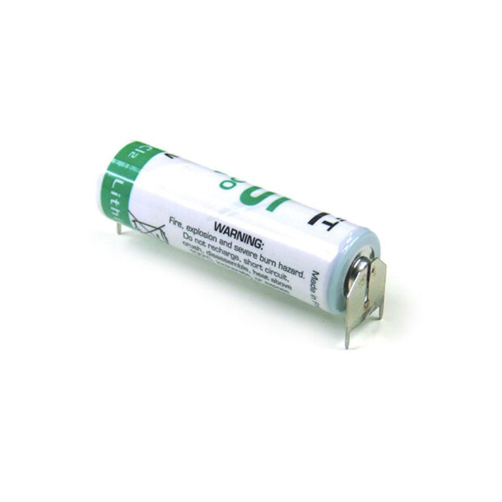 Saft LS14500, LS-14500 Li-SOCI2 2600Mah With PC Pins, 2 Pin on Positive Terminal & 1 Pin on Negative Terminal