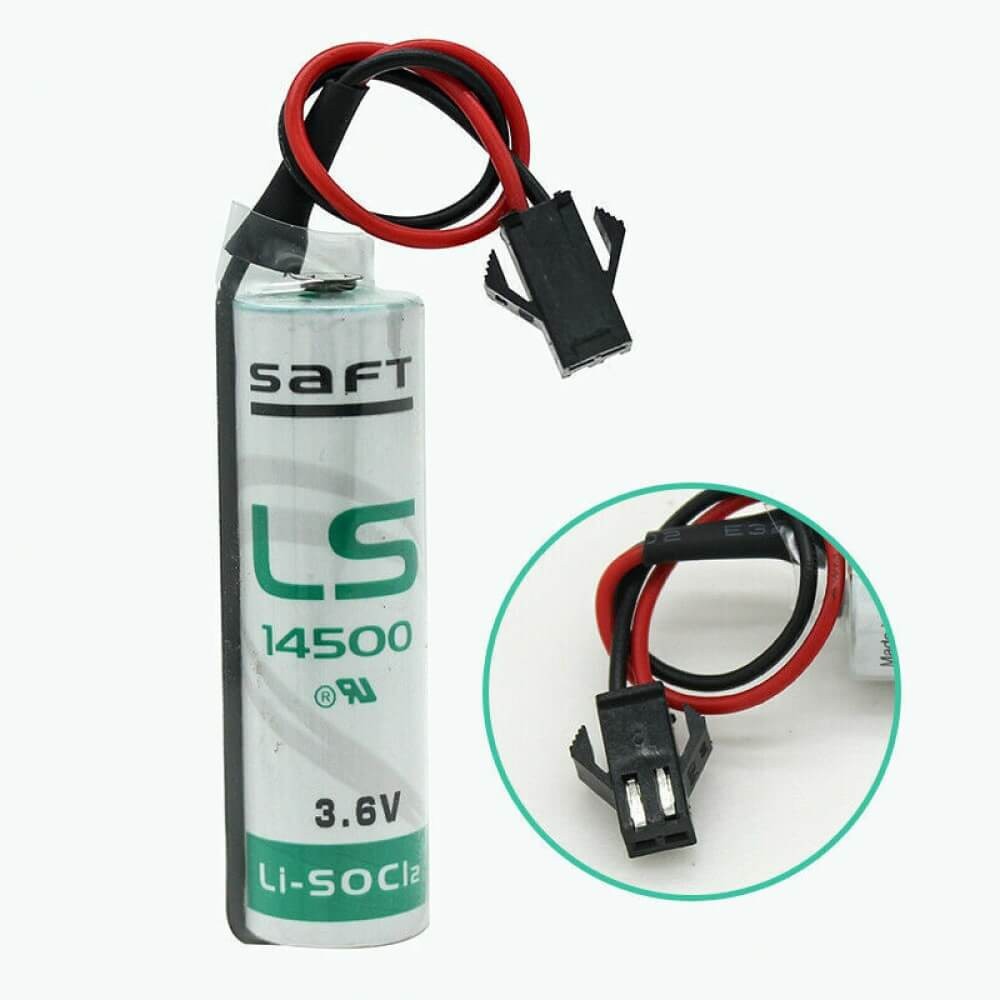 Saft LS14500-K Li-SOCI2 2600Mah With 3 Inch Flyleads and black plug