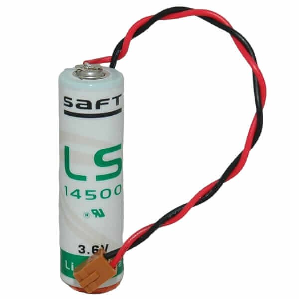 Saft LS14500-PR Li-SOCI2 2600Mah With 3 Inch Flyleads and alternative brown plug