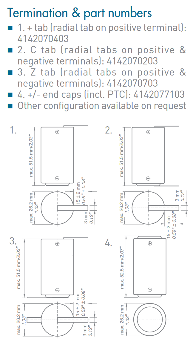 Saft M52 Connectors