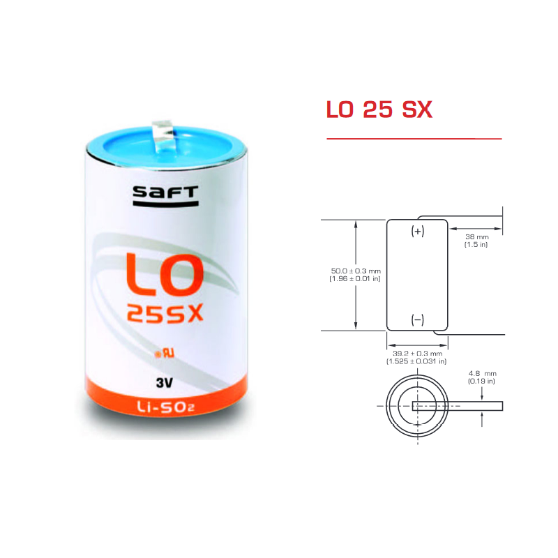 Saft LO25SX Dimensions