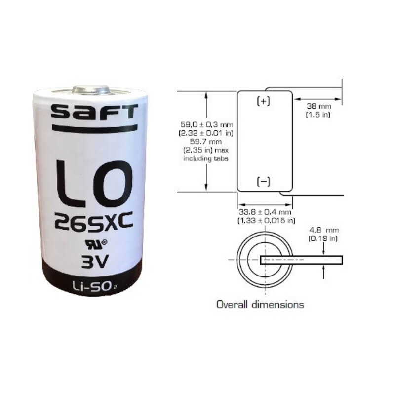 Saft LO26SXC Dimensions